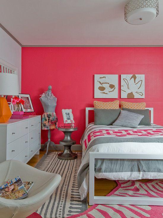 quarto rosa - rosa, branco e cinza